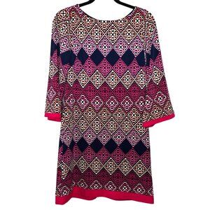 Eliza J Women’s Blue Pink Multicolor Print Shift Dress Size 6